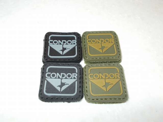 CONDOR コンドル タクティカルギア エンブレム PVC パッチ ブラック/グレー、グリーン/ブラウン 購入
